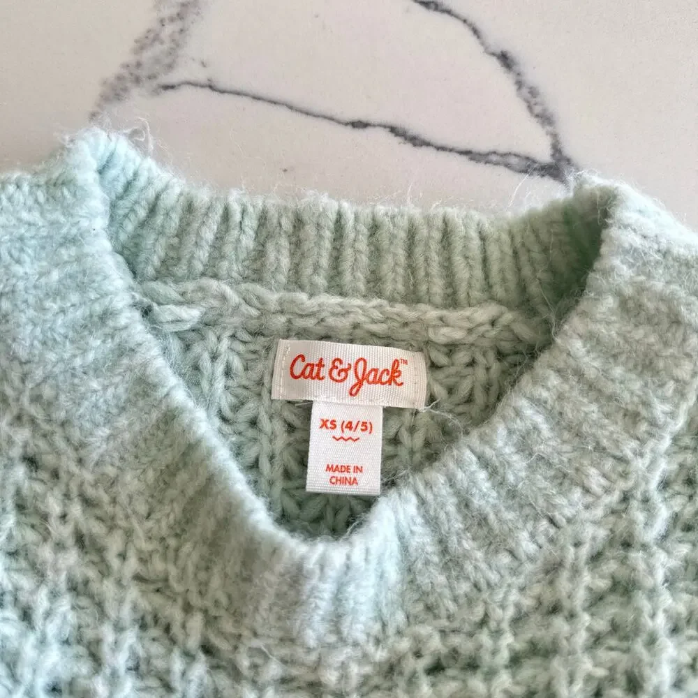 Cat & Jack Girls' Multicolor Striped Knit Sweater - extra Small